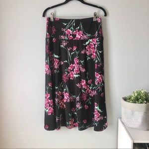 Southern Lady Black Floral Skirt size Small